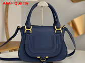 Chloe Small Marcie Bag in Navy Grained Leather Replica