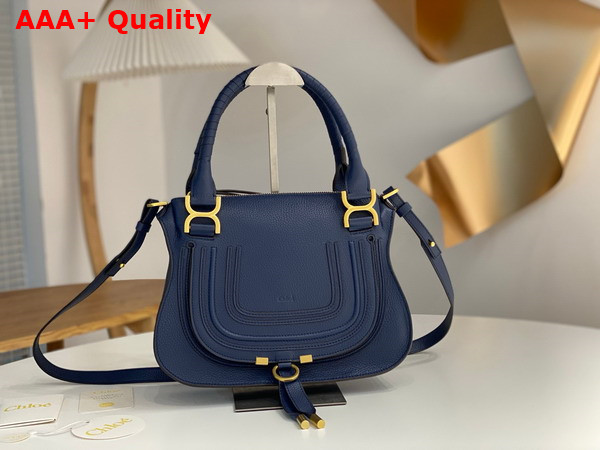 Chloe Small Marcie Bag in Navy Grained Leather Replica