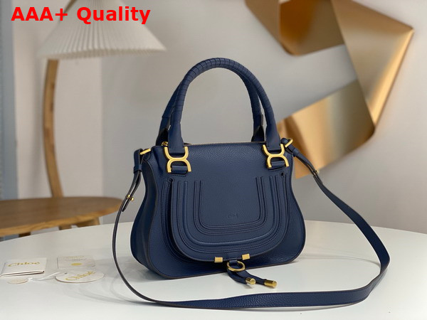 Chloe Small Marcie Bag in Navy Grained Leather Replica