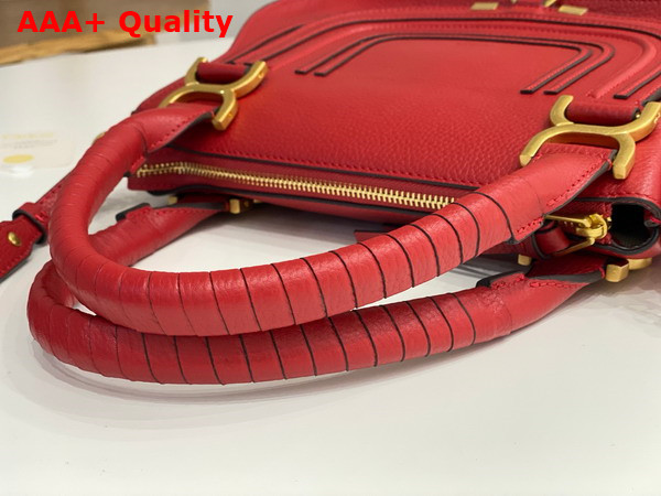 Chloe Small Marcie Bag in Red Grained Leather Replica