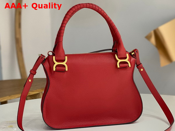 Chloe Small Marcie Bag in Red Grained Leather Replica