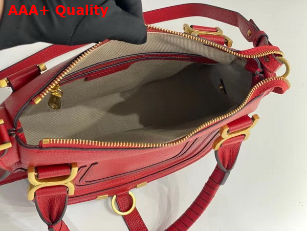 Chloe Small Marcie Bag in Red Grained Leather Replica