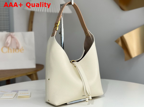 Chloe Small Marcie Hobo Bag in Grained Leather Misty Ivory Replica