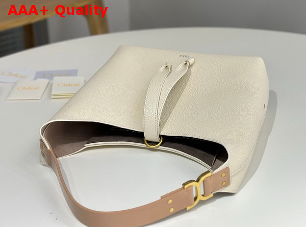 Chloe Small Marcie Hobo Bag in Grained Leather Misty Ivory Replica