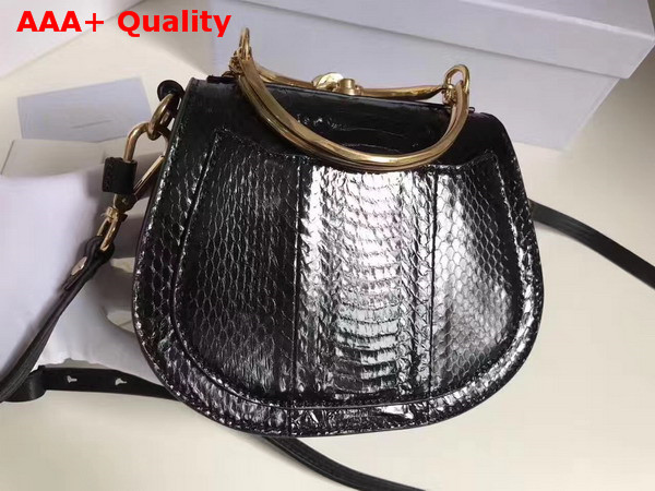 Chloe Small Nile Bracelet Bag in Black Python Replica