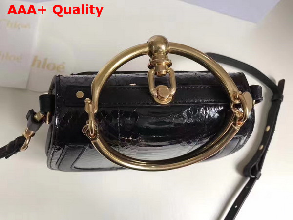 Chloe Small Nile Bracelet Bag in Black Python Replica