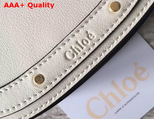 Chloe Small Nile Bracelet Bag in White Smooth and Suede Calfskin Replica