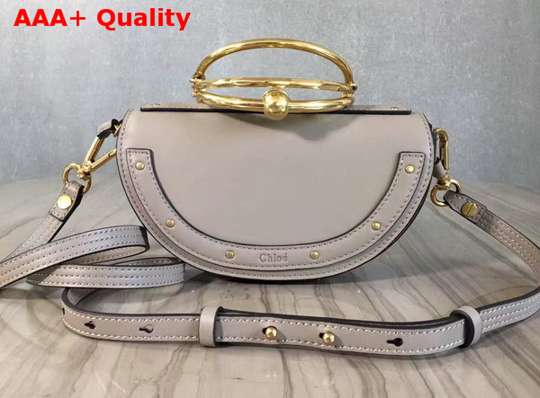 Chloe Small Nile Minaudiere in Motty Grey Smooth Calfskin Replica