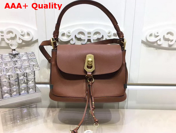 Chloe Small Owen Bag with Flap in Brown Smooth and Suede Calfskin Replica