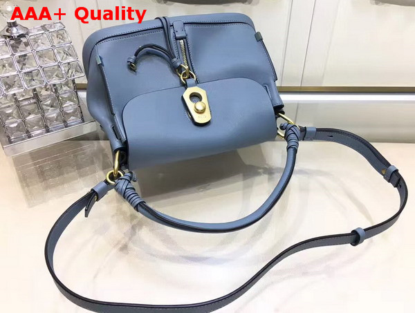 Chloe Small Owen Bag with Flap in Cloudy Blue Smooth and Suede Calfskin Replica