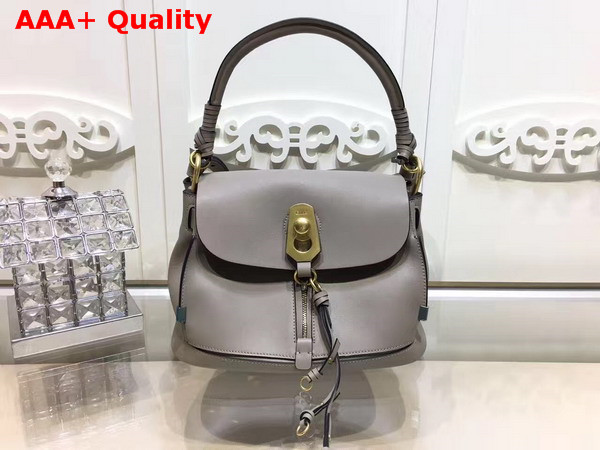 Chloe Small Owen Bag with Flap in Motty Grey Smooth and Suede Calfskin Replica