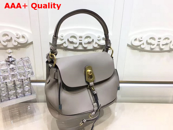Chloe Small Owen Bag with Flap in Motty Grey Smooth and Suede Calfskin Replica