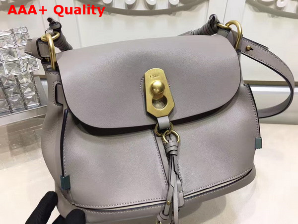 Chloe Small Owen Bag with Flap in Motty Grey Smooth and Suede Calfskin Replica