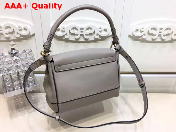 Chloe Small Owen Bag with Flap in Motty Grey Smooth and Suede Calfskin Replica