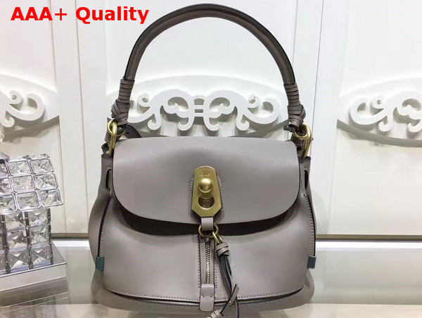 Chloe Small Owen Bag with Flap in Motty Grey Smooth and Suede Calfskin Replica