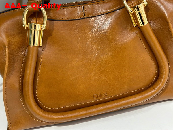 Chloe Small Paraty 24 Bag in Shiny Leather Clay Brown Replica