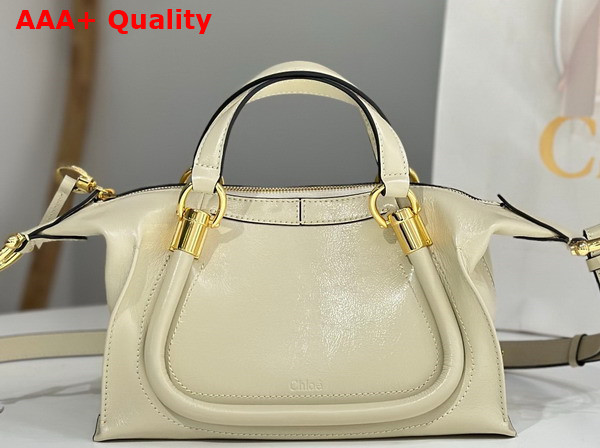 Chloe Small Paraty 24 Bag in Shiny Leather Sweet Beige Replica