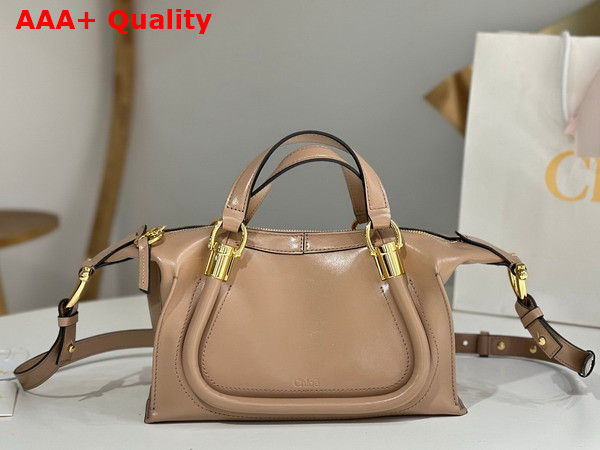 Chloe Small Paraty 24 Bag in Shiny Leather Woodrose Replica