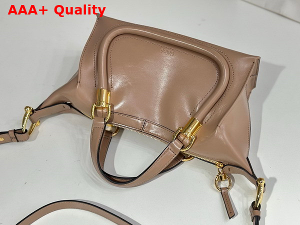 Chloe Small Paraty 24 Bag in Shiny Leather Woodrose Replica