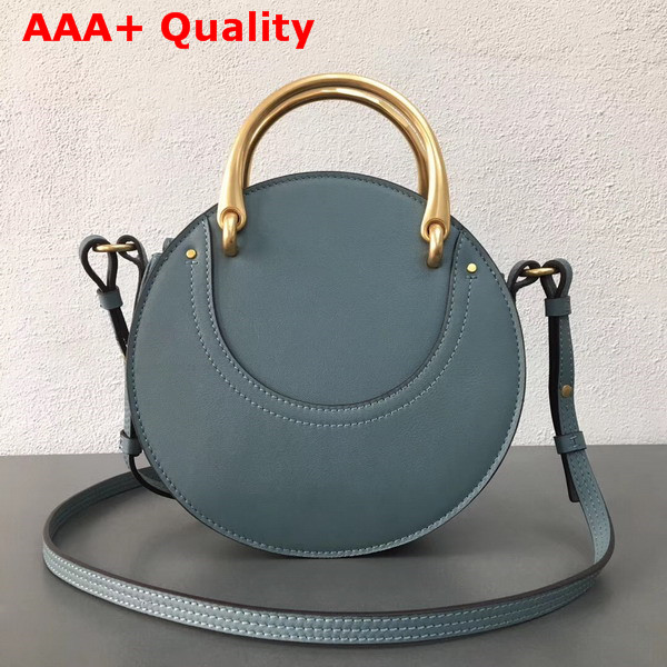 Chloe Small Pixie Bag Cloudy Blue Suede and Smooth Calfskin Replica