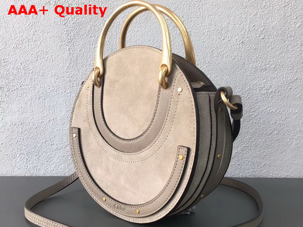 Chloe Small Pixie Bag in Motty Grey Suede and Smooth Calfskin Replica