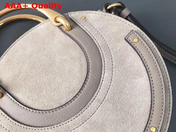 Chloe Small Pixie Bag in Motty Grey Suede and Smooth Calfskin Replica