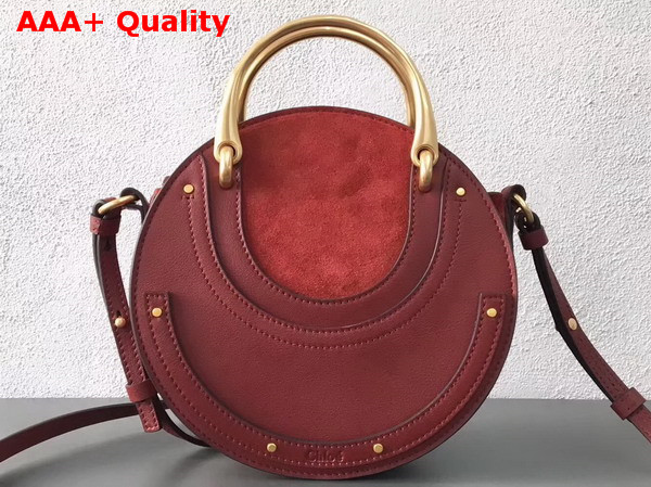 Chloe Small Pixie Bag in Sienna Red Suede and Smooth Calfskin Replica