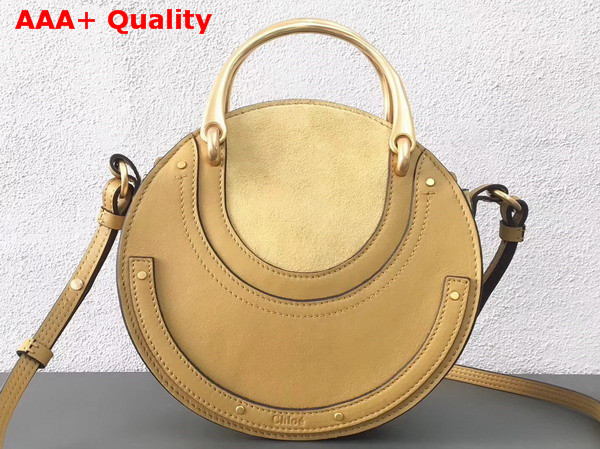 Chloe Small Pixie Bag in Yellow Suede and Smooth Calfskin Replica