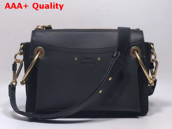 Chloe Small Roy Bag in Black Smooth and Suede Calfskin Replica