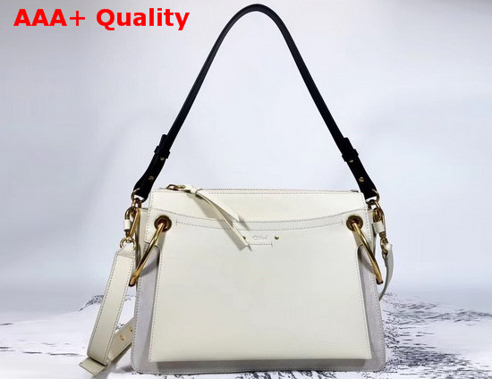 Chloe Small Roy Bag in White Smooth and Suede Calfskin Replica