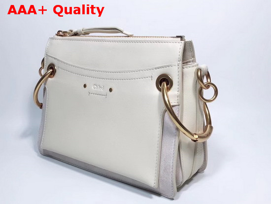 Chloe Small Roy Bag in White Smooth and Suede Calfskin Replica