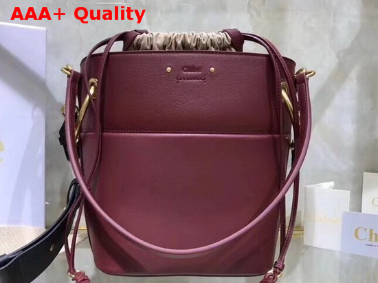 Chloe Small Roy Bucket Bag in Smooth Calfskin Burgundy Replica