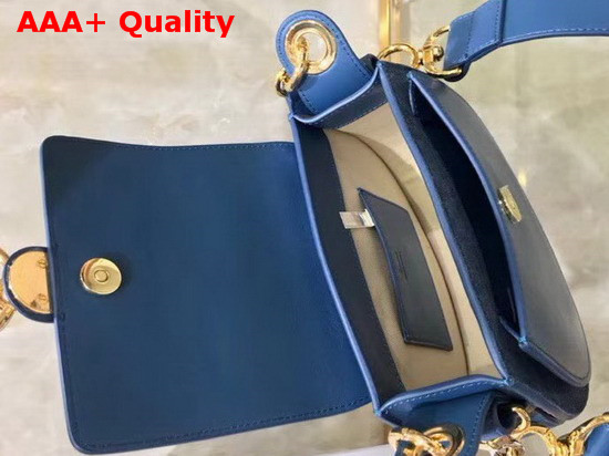 Chloe Small Tess Bag in Blue Shiny and Suede Calfskin Replica