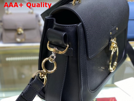 Chloe Small Tess Day Bag in Grained and Shiny Calfskin Black Replica