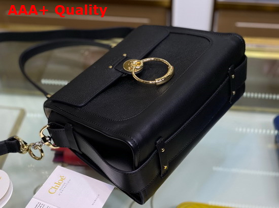 Chloe Small Tess Day Bag in Grained and Shiny Calfskin Black Replica