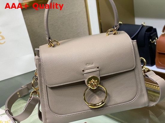 Chloe Small Tess Day Bag in Grained and Shiny Calfskin Motty Grey Replica