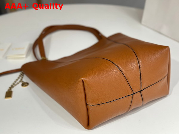 Chloe Spin Tote Bag in Clay Brown Grained Leather Replica