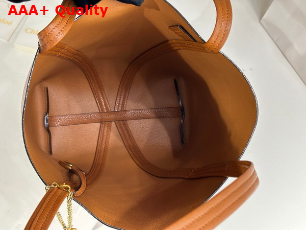 Chloe Spin Tote Bag in Clay Brown Grained Leather Replica