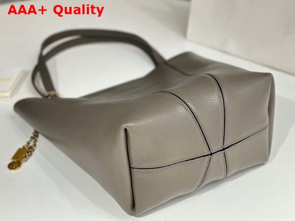 Chloe Spin Tote Bag in Flannel Grey Grained Leather Replica