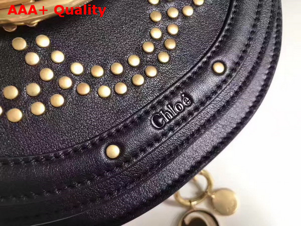 Chloe Studded Small Nile Minaudiere in Black Smooth Calfskin Replica