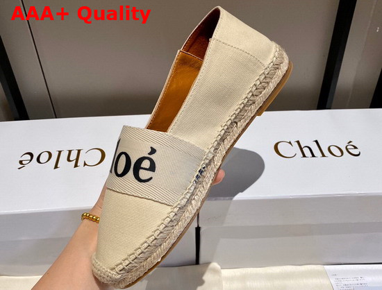 Chloe Woody Espadrilles Leather and Canvas Beige Replica