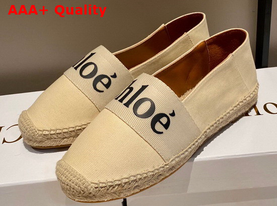 Chloe Woody Espadrilles Leather and Canvas Beige Replica