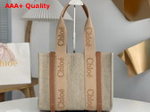 Chloe Woody Tote Bag in Linen Soft Tan Replica
