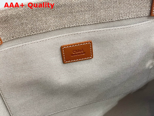 Chloe Woody Tote Bag in Linen Soft Tan Replica