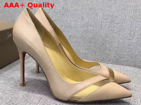 Christian Louboutin 17th Floor Patent Pvc 85mm Nude Replica