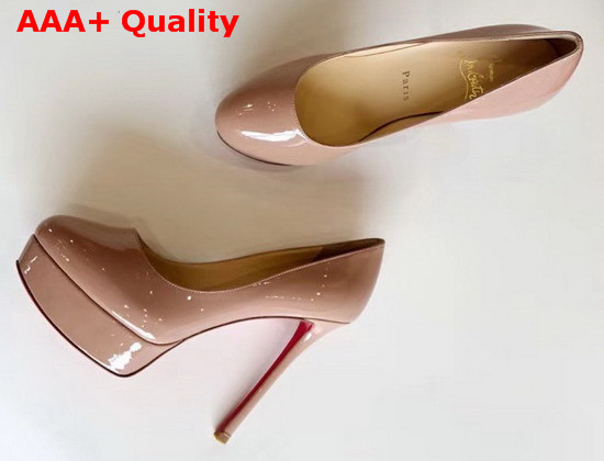 Christian Louboutin Bianca Platform Pump Nude Patent Leather Replica