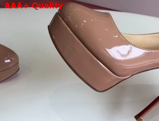 Christian Louboutin Bianca Platform Pump Nude Patent Leather Replica