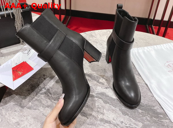 Christian Louboutin CL Chelsea Booty in Black Calf Leather Replica