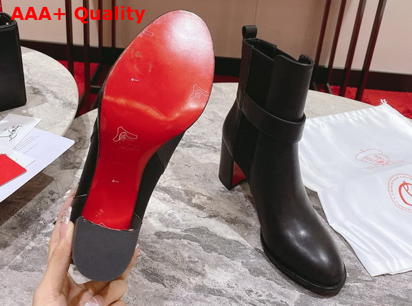 Christian Louboutin CL Chelsea Booty in Black Calf Leather Replica