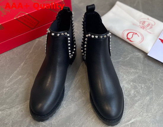 Christian Louboutin Capahutta Flat Black Silver Calf Replica